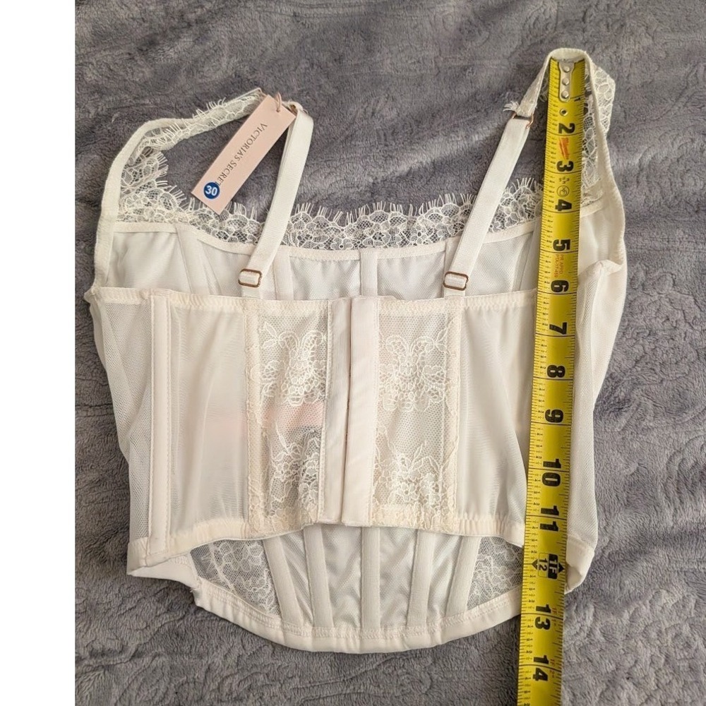 Victorias Secret Dream‎ Angels Lace Corset Bustier Top Ivory White Small-DD NEW - Picture 7 of 7